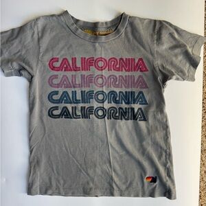 Aviator Nation Gray Tee with Multicolor California Design